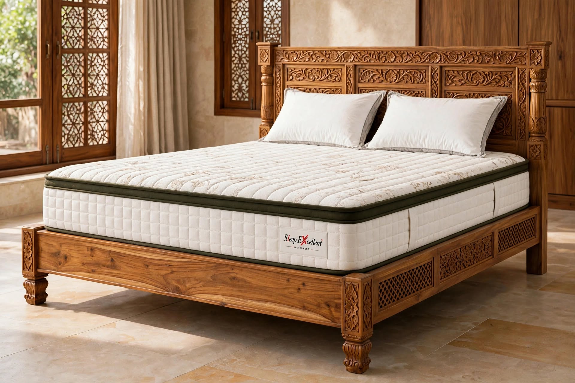 Teak Wood Bed hero view
