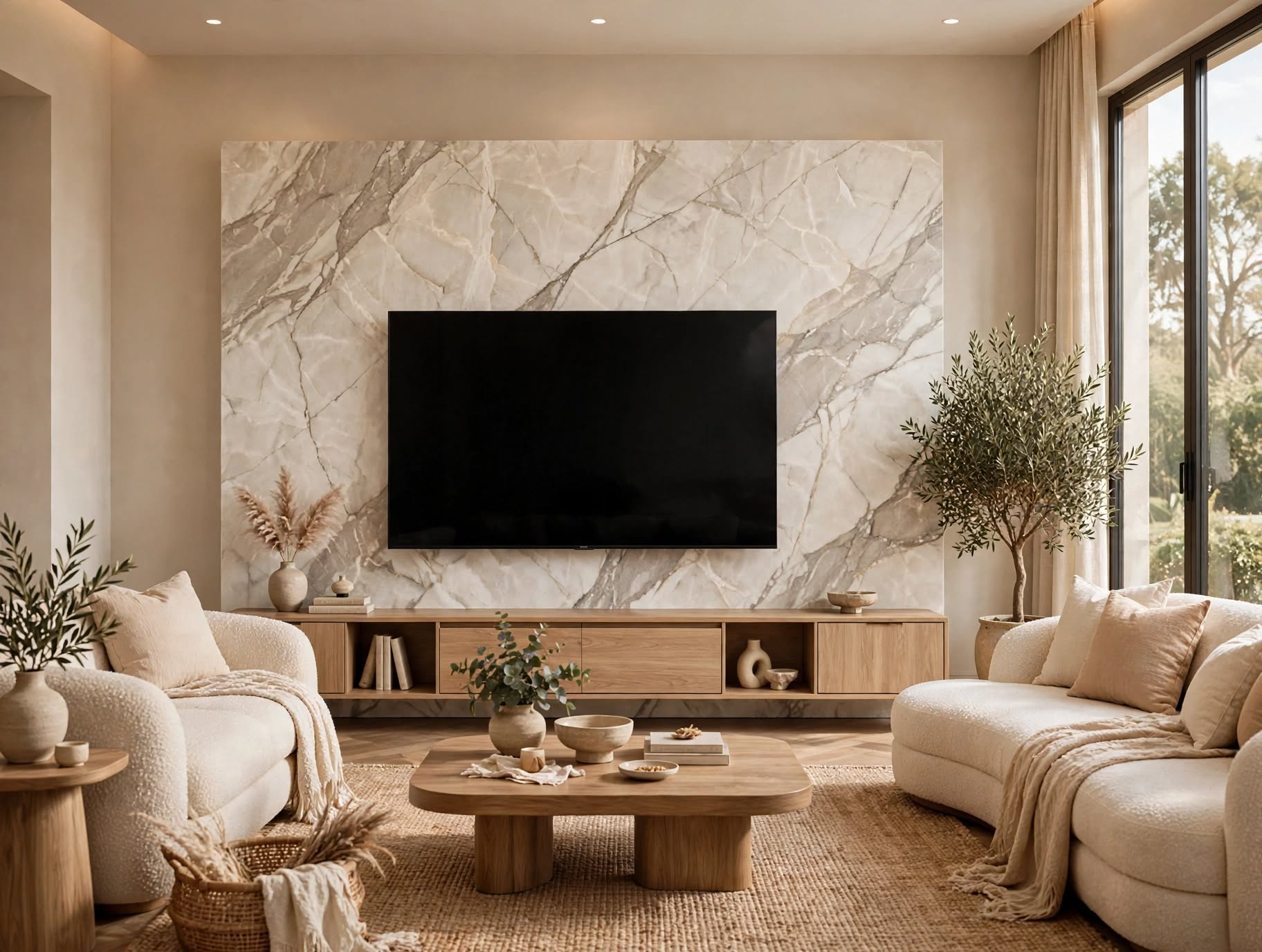 Luxury Marble TV Console hero view
